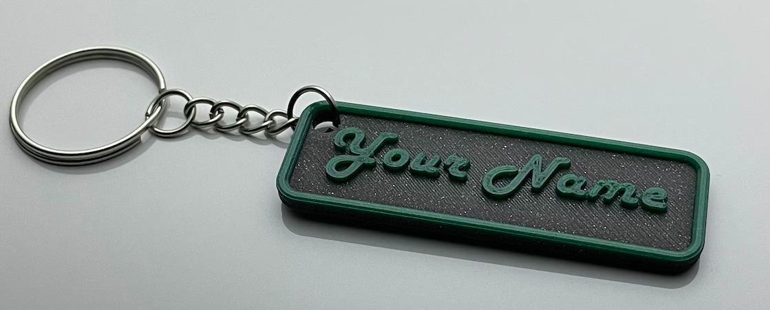 3D printed nameplate